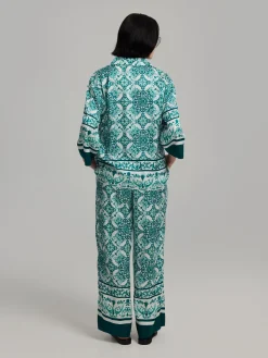 Andiata naisten housut Karie Trousers, vihreä kuosi