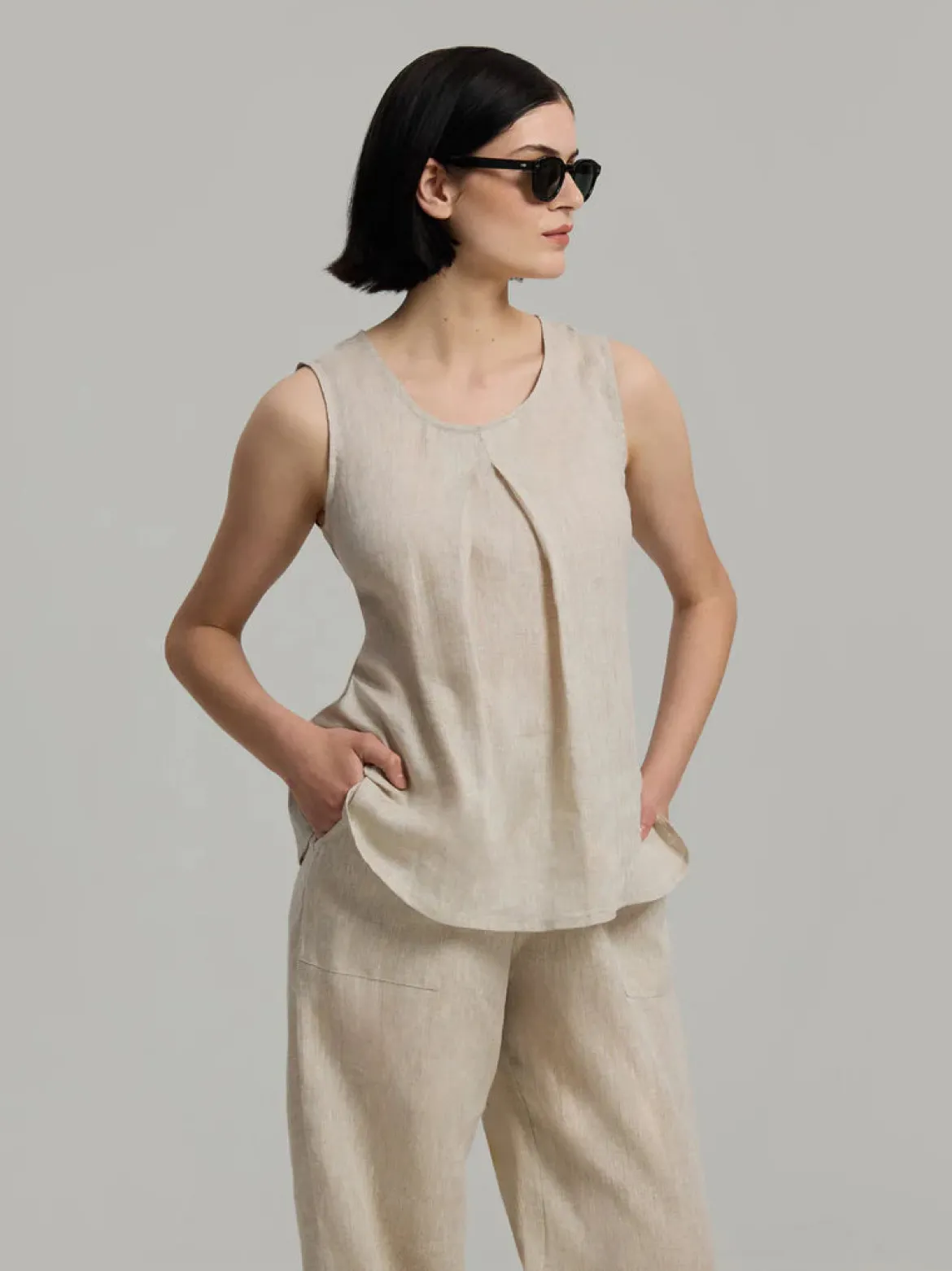 Andiata naisten toppi Telma Top, vaalea beige
