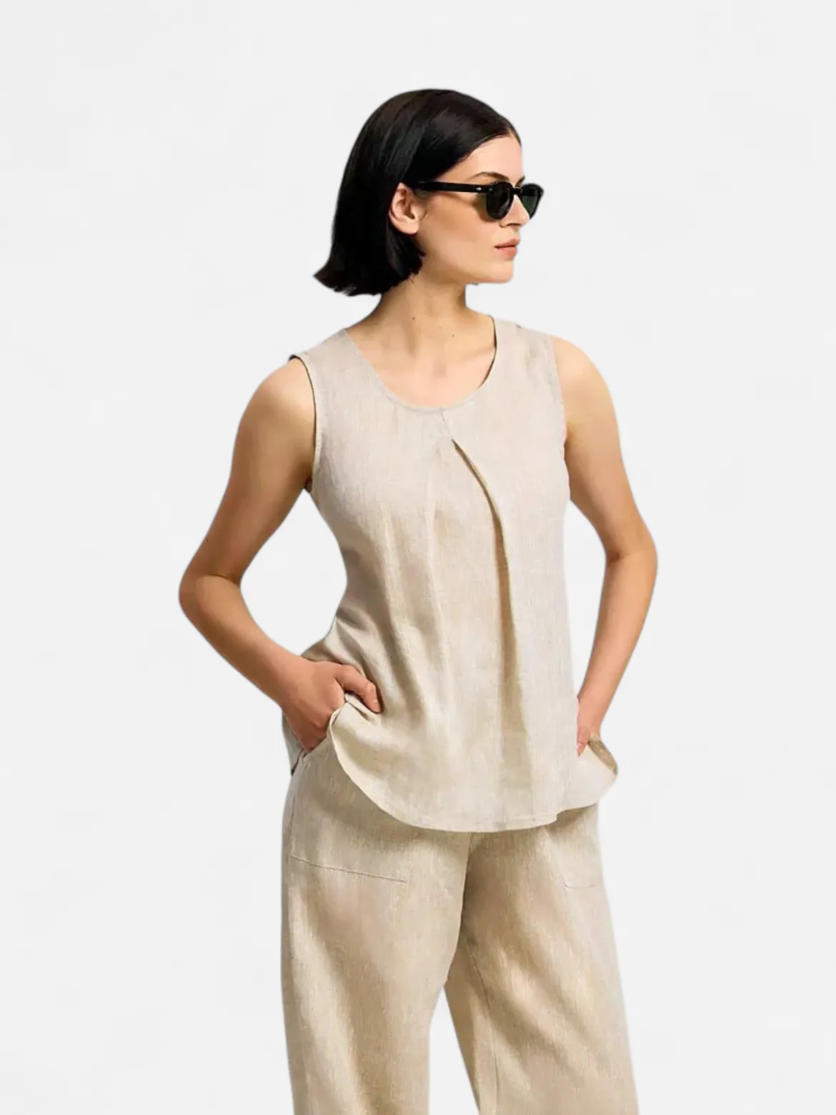 Andiata naisten toppi Telma Top, vaalea beige