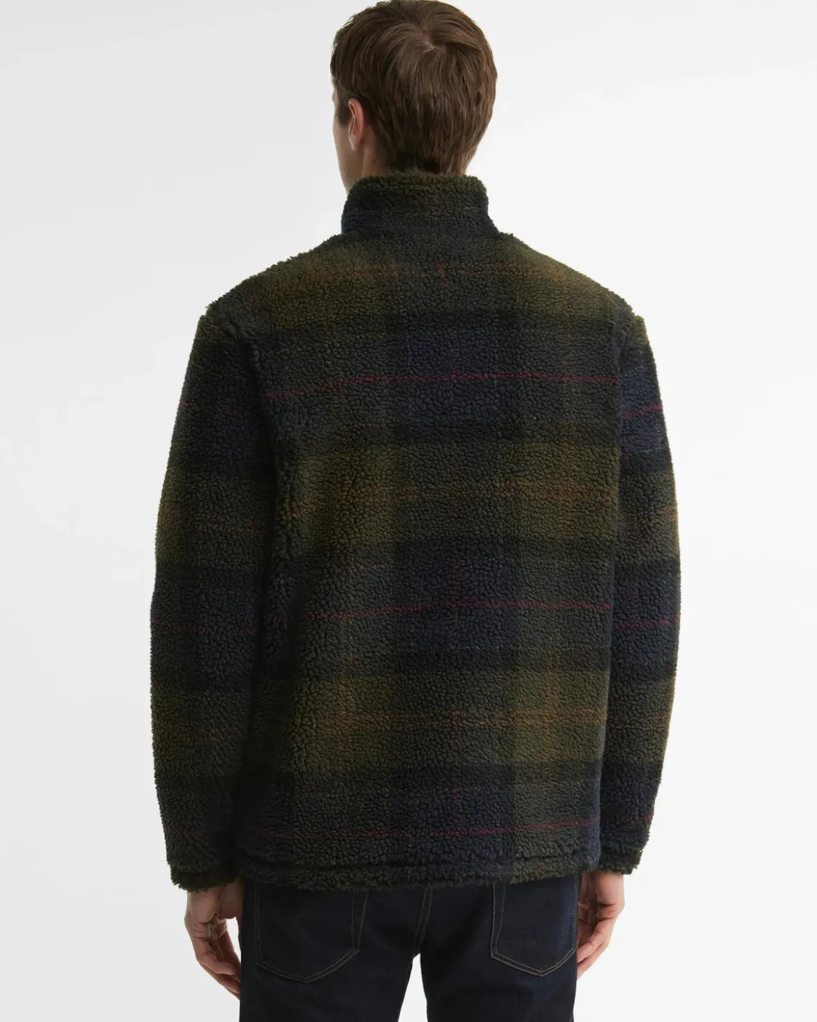Barbour miesten fleecetakki Tartan Sherpa Fleece, vihreä ruutu