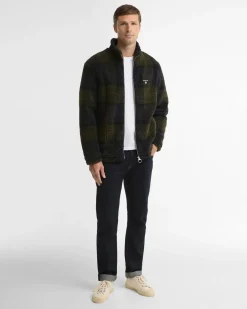 Barbour miesten fleecetakki Tartan Sherpa Fleece, vihreä ruutu