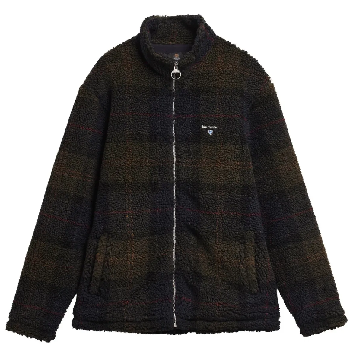 Barbour miesten fleecetakki Tartan Sherpa Fleece, vihreä ruutu