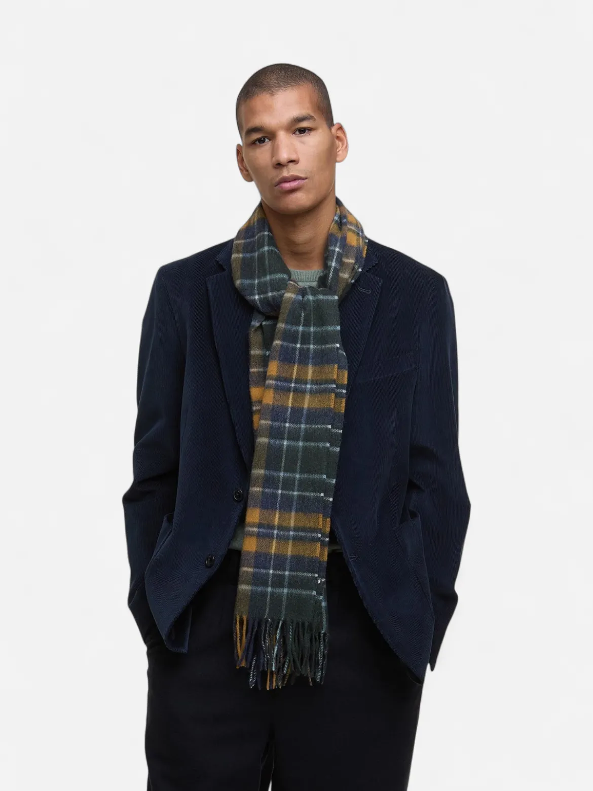 Barbour miesten huivi New Check Scarf, oranssiruutu