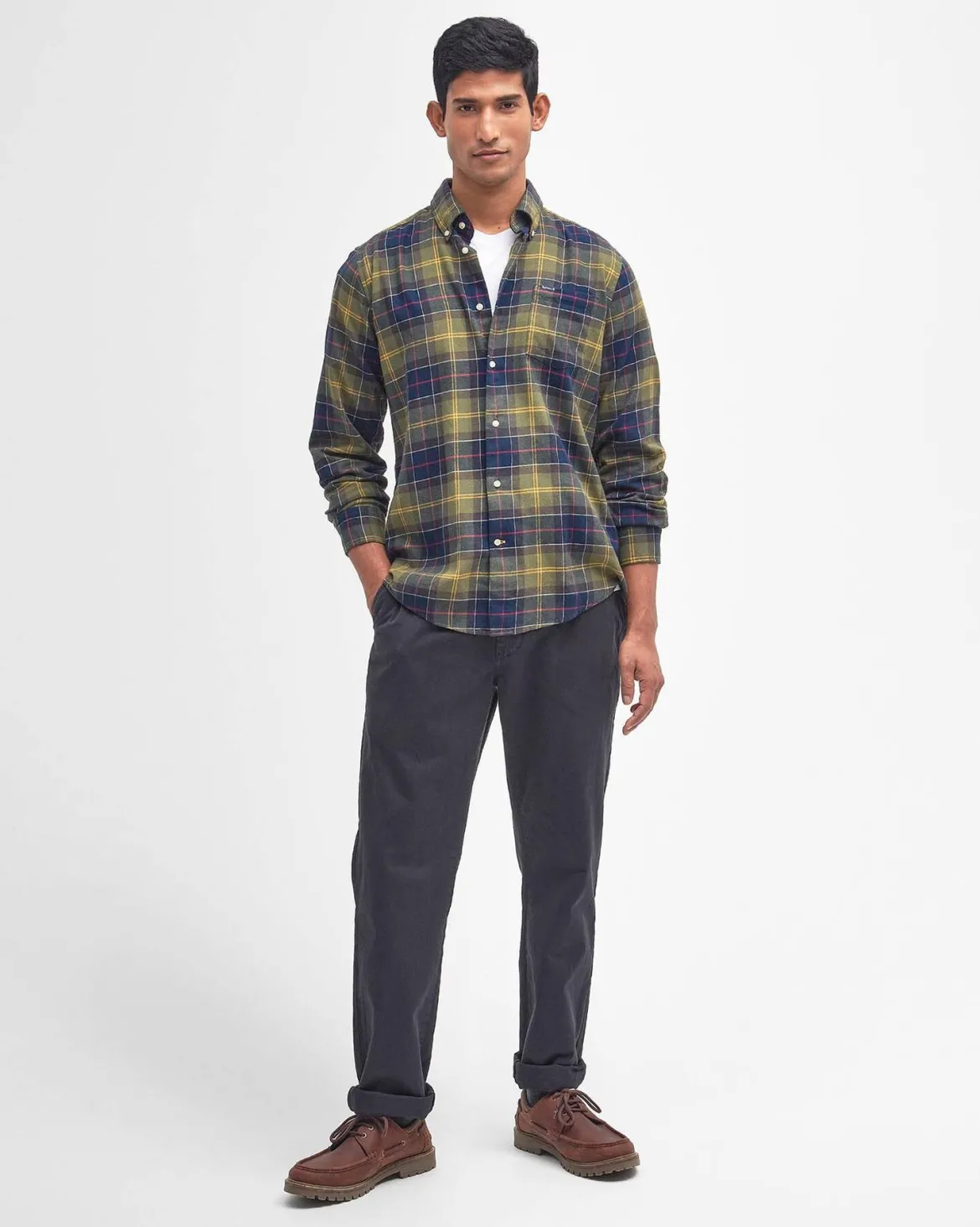 Barbour miesten kauluspaita Fortrose, vihreä ruutu