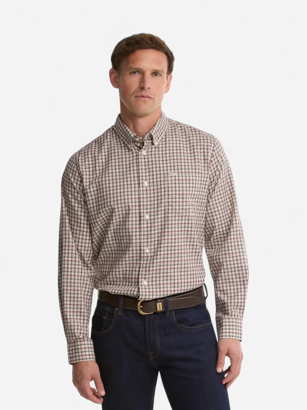 Barbour miesten kauluspaita William, valkopohjainen kuosi