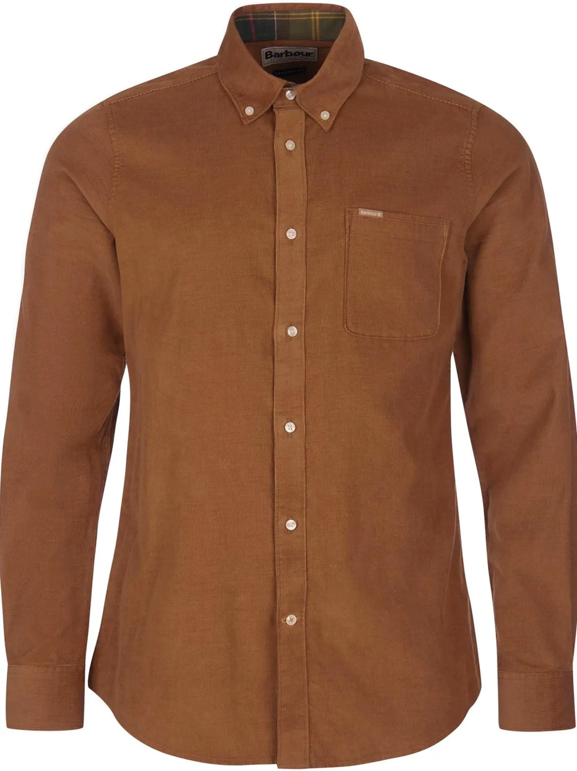 Barbour miesten kauluspaita Ramsey Tailored Cord Shirt, konjakinruskea
