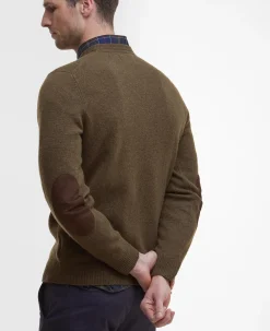 Barbour miesten neulepusero Essential Patch Crew, kaakaonruskea