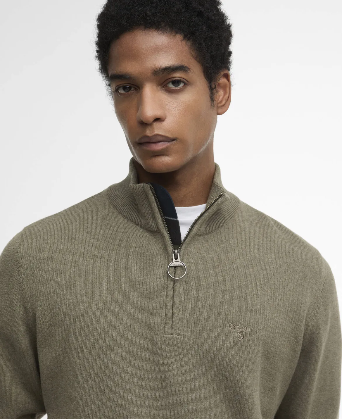 Barbour miesten neulepusero Half Zip Knit, khaki