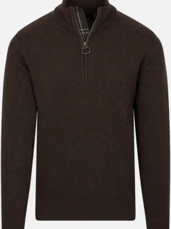 Barbour miesten neulepusero Holden Half Zip, tummanruskea