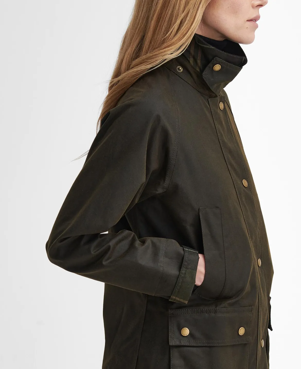 Barbour naisten kevyt takki Acorn Wax Jacket, Khaki