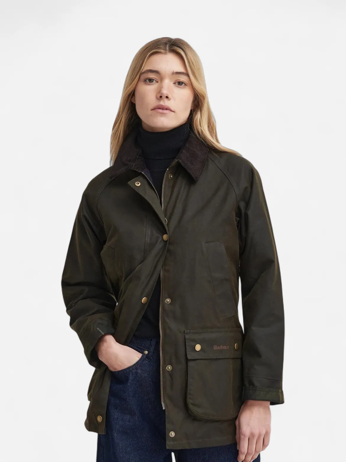 Barbour naisten kevyt takki Acorn Wax Jacket, Khaki