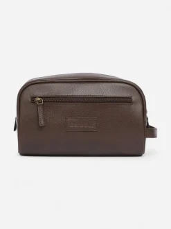 Barbour toilettilaukku Highgate Leather Washbag, tummanruskea