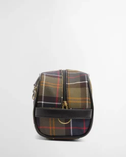 Barbour toilettilaukku Tartan Washbag, vihreä ruutu