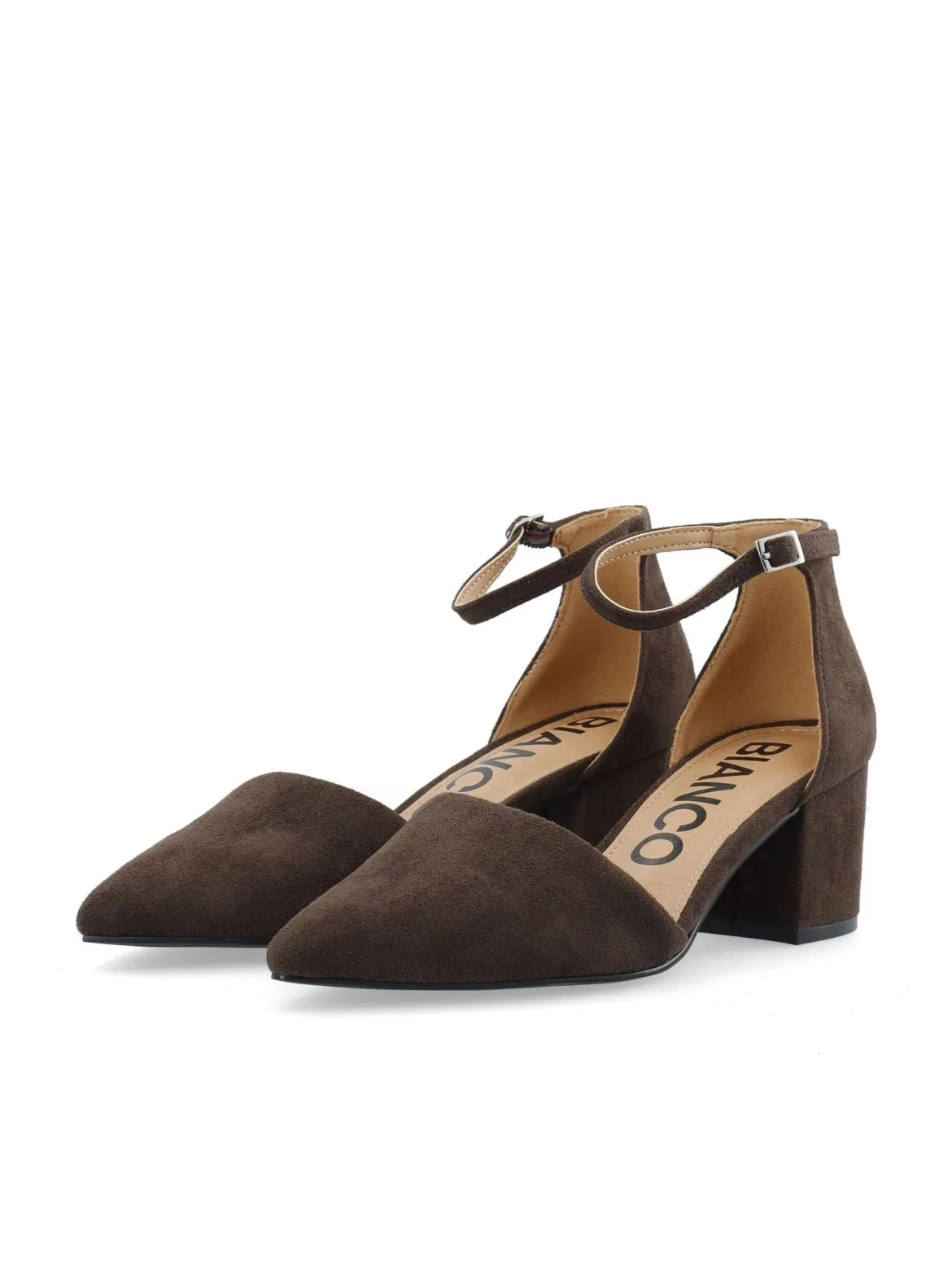 Bianco naisten korkokengät Biadevived Heel MicroSuede, tummanruskea