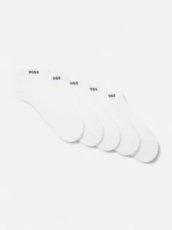 BOSS miesten nilkkasukat 5-pack, valkoinen