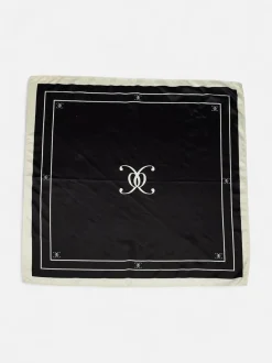 Bow 19 huivi, ELLE SILK SCARF Musta Kuosi