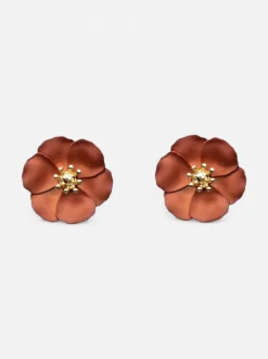 Bow19 korvakorut Flower Small Earring, Poltettu oranssi
