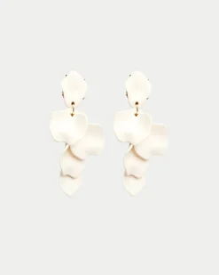 Bow 19 korvakorut Leaf Earring, luonnonvalkoinen