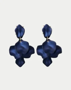Bow 19 korvakorut Leaf Earring, tummansininen