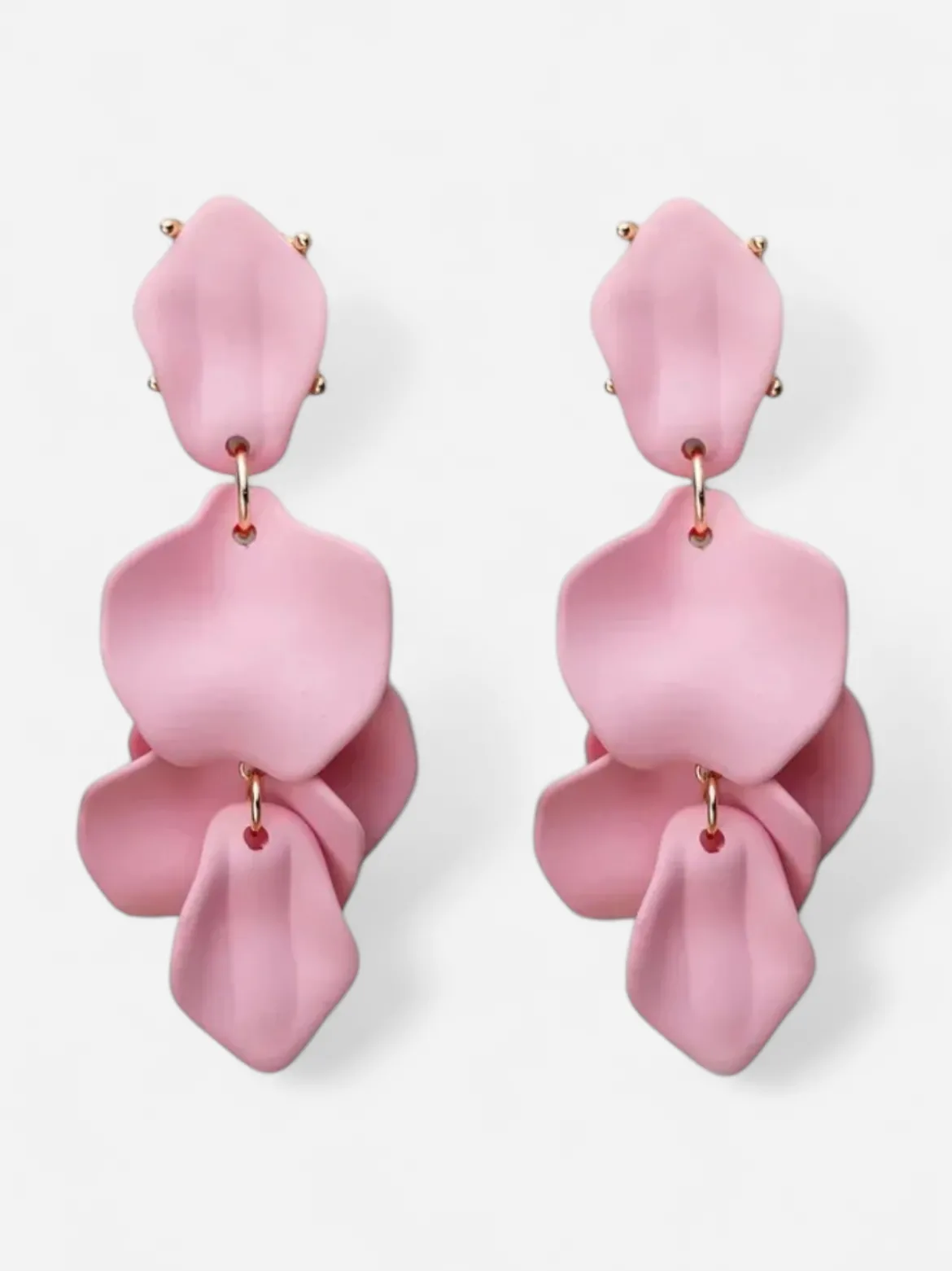 Bow 19 korvakorut Leaf Earring, vaaleanpunainen