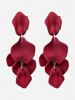 Bow 19 naisten korvakorut Leaf Earring Pearl, viininpunainen