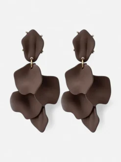 Bow 19 naisten korvakorut Leaf Earring, tummanruskea