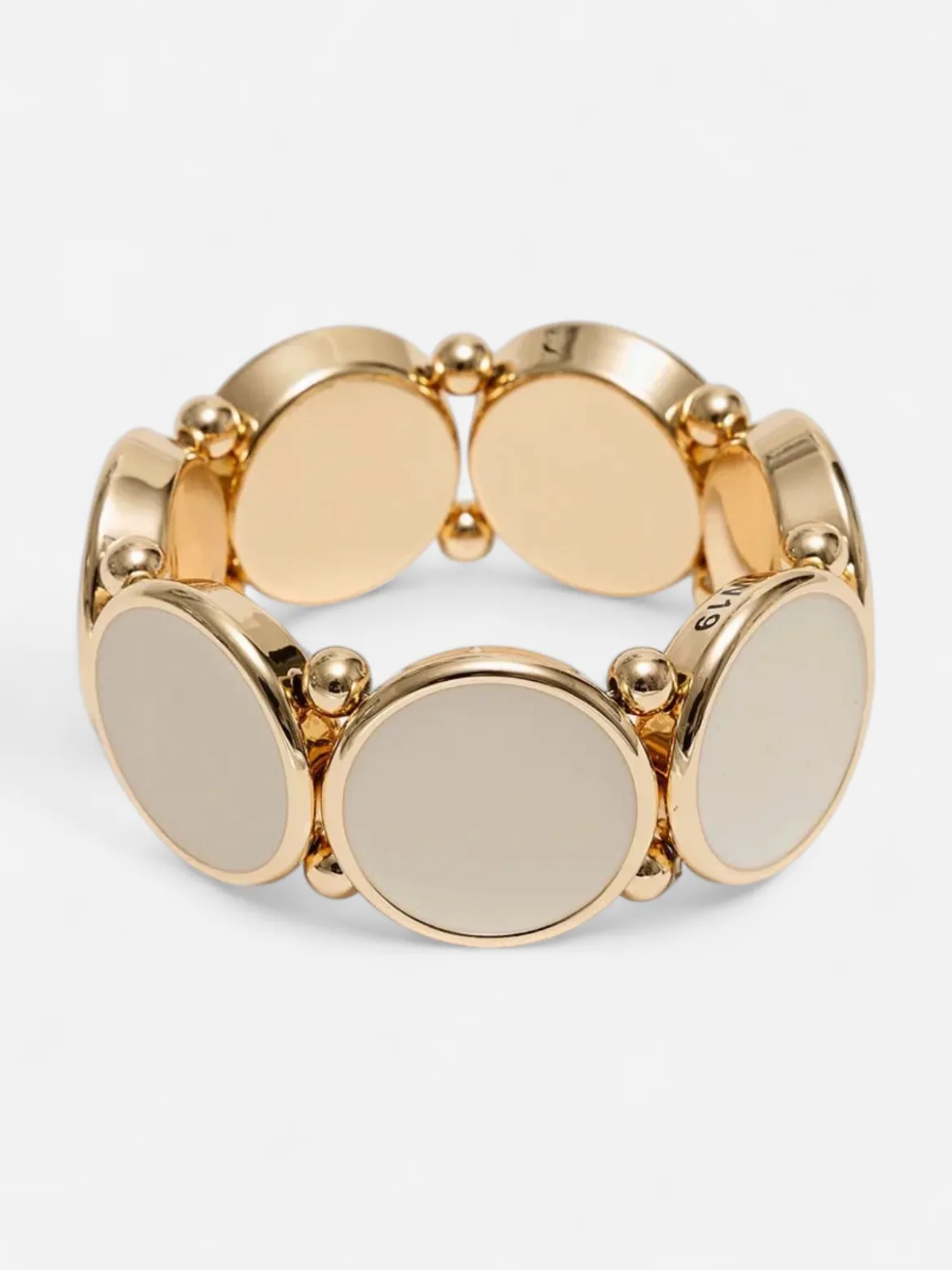 Bow 19 naisten rannekoru Ava Elastic Bracelet, luonnonvalkoinen