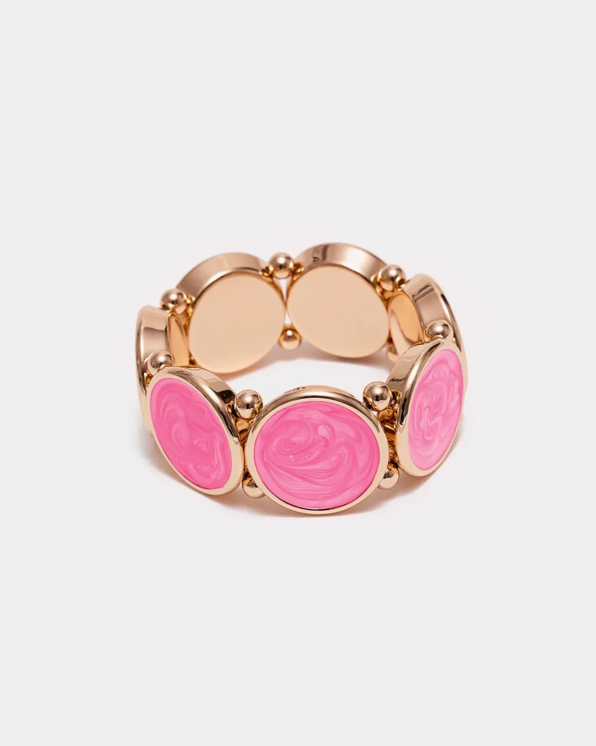 Bow 19 naisten rannekoru Ava Pearl Elastic Bracelet, pinkki
