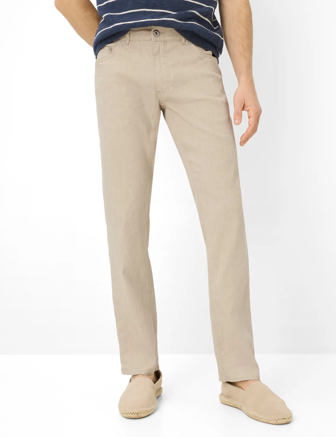 Brax miesten housut Cadiz Linen Cotton Flex Pants, beige
