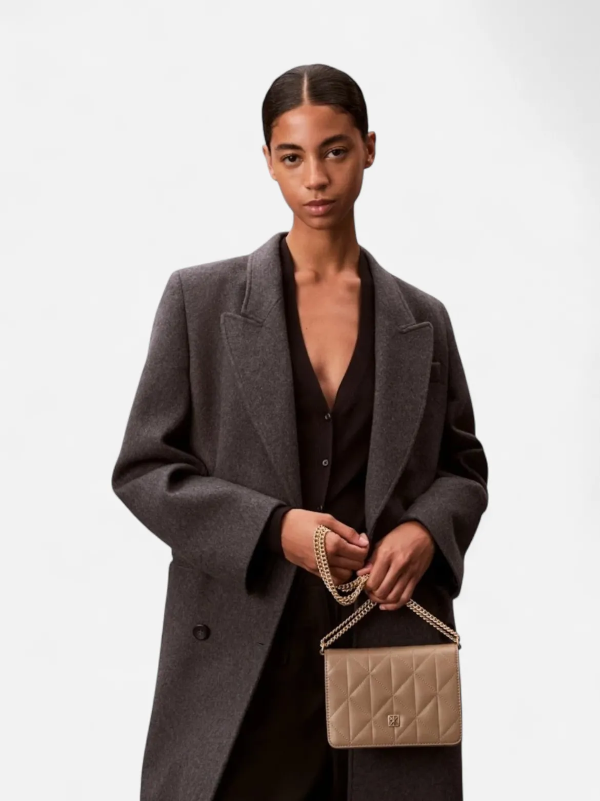 Calvin Klein Accessories naisten laukku QUILTED MINI CHAIN BAG, vaalea beige