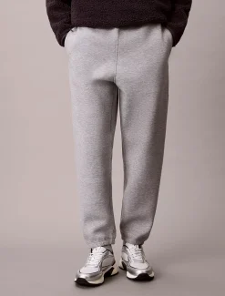 Calvin Klein Jeans miesten collegehousut Cotton Spacer Jogger, vaaleanharmaa