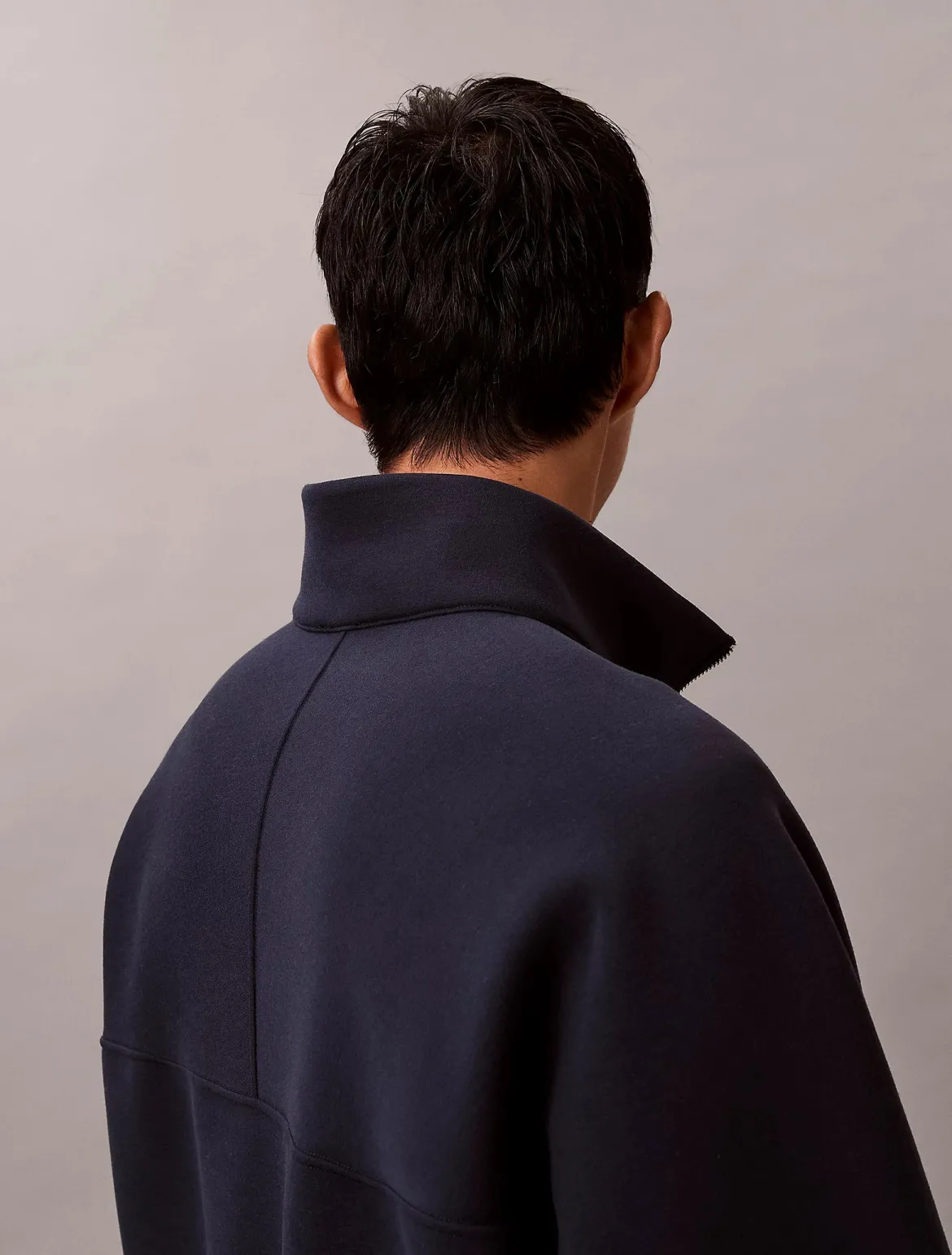 Calvin Klein Jeans miesten collegepaita LS Cotton Spacer Stripe Rib QTR, tummansininen