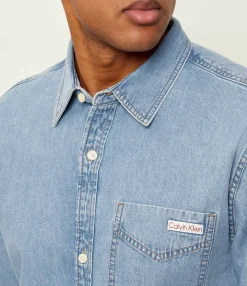 Calvin Klein Jeans miesten farkkupaita Essential Classic 205 LTBlue Denim Shirt, sininen indigo