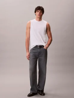 Calvin Klein Jeans miesten hihaton paita 30S Jersey Badge Muscle Tank, valkoinen