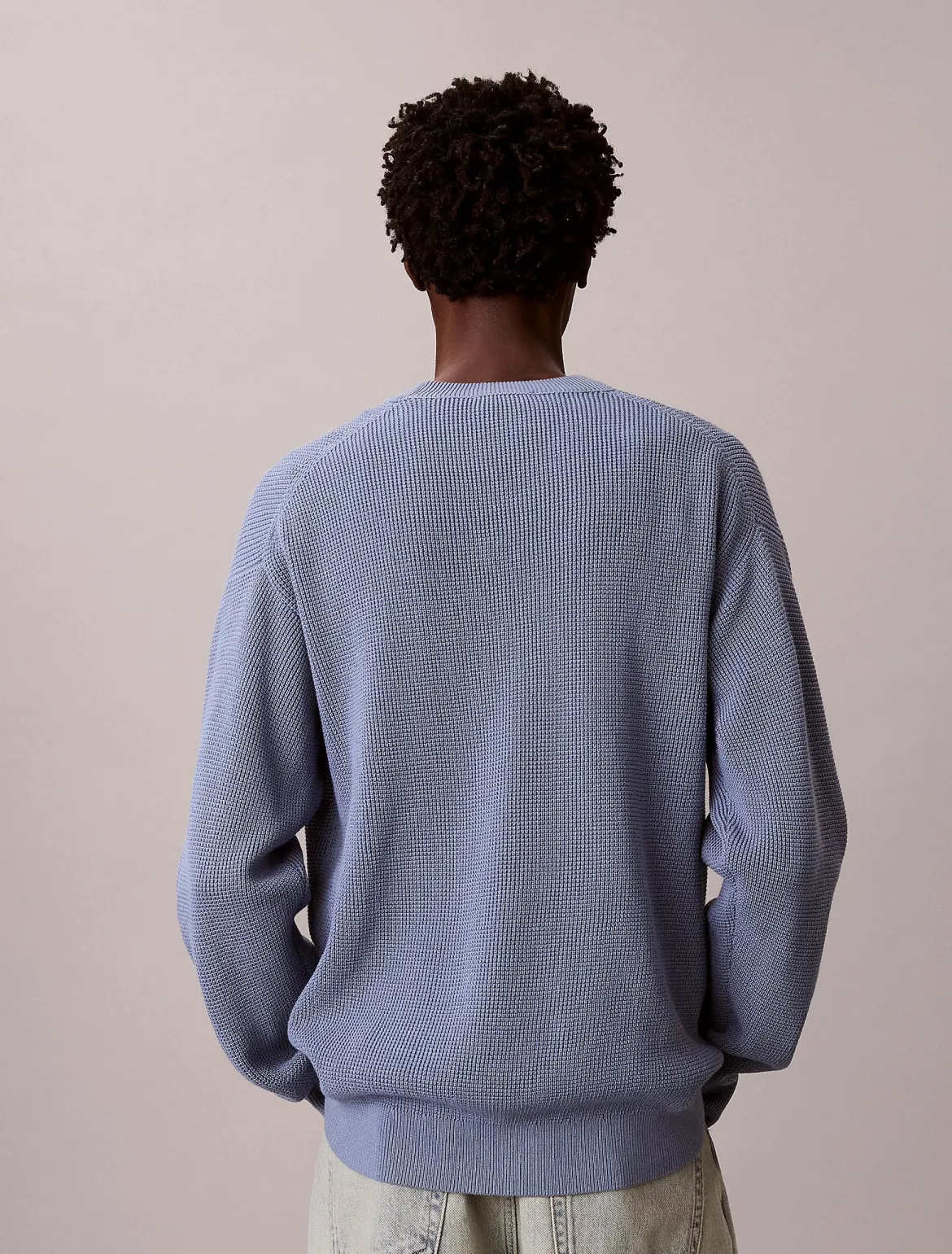 Calvin Klein Jeans miesten neulepusero LS EZ Cotton Waffle Crwnk Swtr 9, sininen