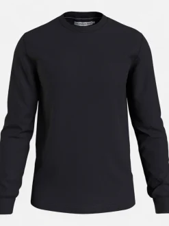 Calvin Klein Jeans Miesten Paita, MONOLOGO BADGE WAFFLE LS TEE Musta