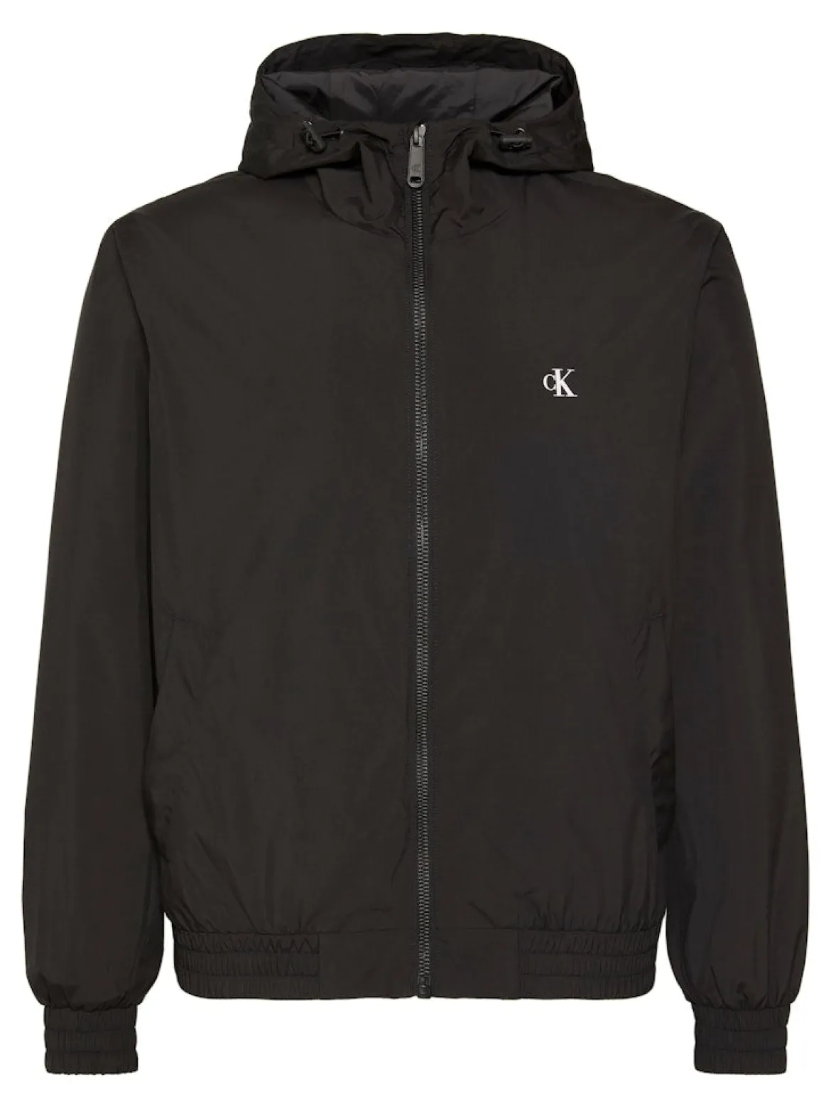 Calvin Klein Jeans miesten takki LS Hooded Nylon Harrington, musta
