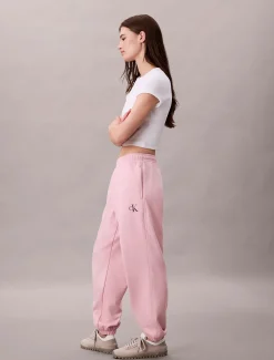 Calvin Klein Jeans naisten collegehousut MONOLOGO FRENCH TERRY JOGGER, vaaleanpunainen