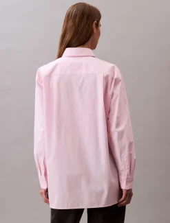 Calvin Klein Jeans naisten paitapusero, POPLIN RELAXED SHIRT Vaaleanpunainen