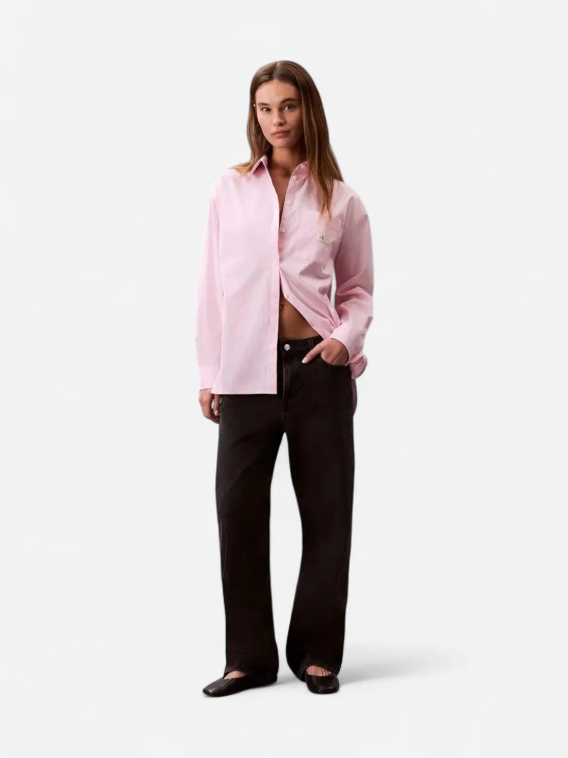 Calvin Klein Jeans naisten paitapusero, POPLIN RELAXED SHIRT Vaaleanpunainen
