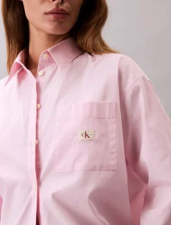 Calvin Klein Jeans naisten paitapusero, POPLIN RELAXED SHIRT Vaaleanpunainen