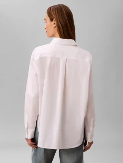 Calvin Klein Jeans naisten paitapusero Cotton Poplin Relaxed Shirt, valkoinen