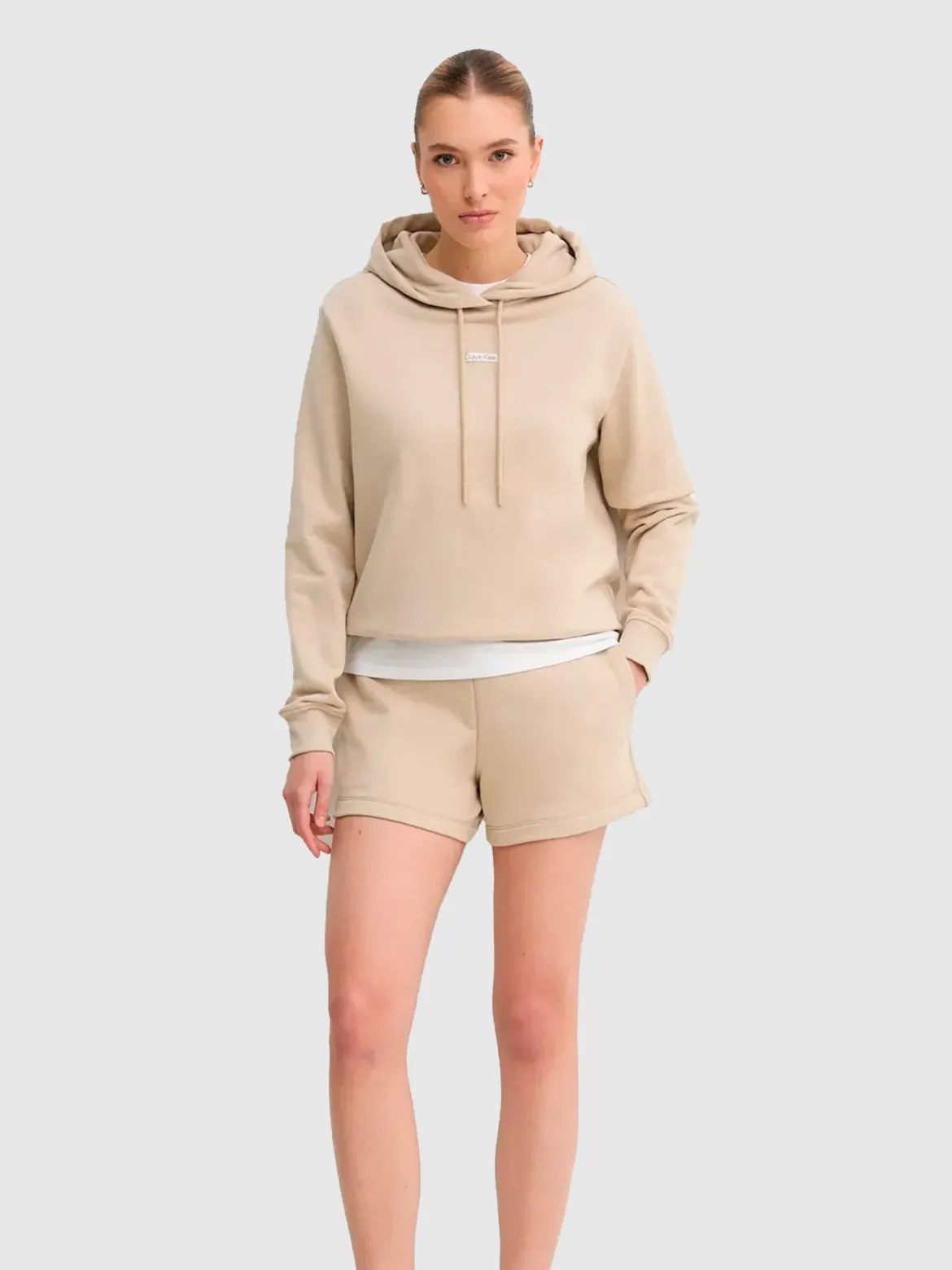 Calvin Klein Jeans naisten shortsit, PLACED INSTITUTIONAL SHORT Vaalea Beige