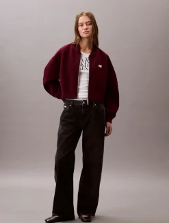 Calvin Klein Jeans naisten takki, K-OVRSZD SCB ZP BMB Viininpunainen