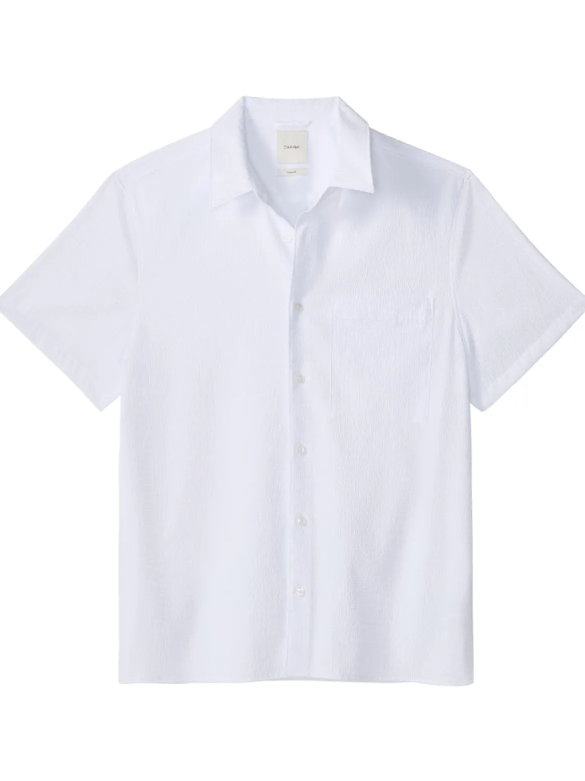 Calvin Klein Menswear miesten paita SS Solid Seersucker Classic Shirt, valkoinen