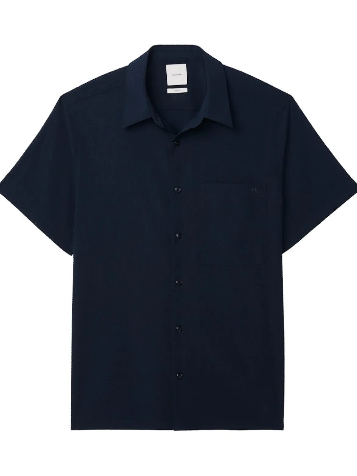 Calvin Klein Menswear miesten paita SS Solid Seersucker Classic Shirt, tummansininen