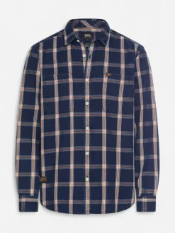 Camel Active miesten farkkupaita Denim Shirt, sininen ruutu