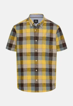 Camel Active miesten lyhythihainen kauluspaita Checked SS Shirt LOS, poltettu oranssi