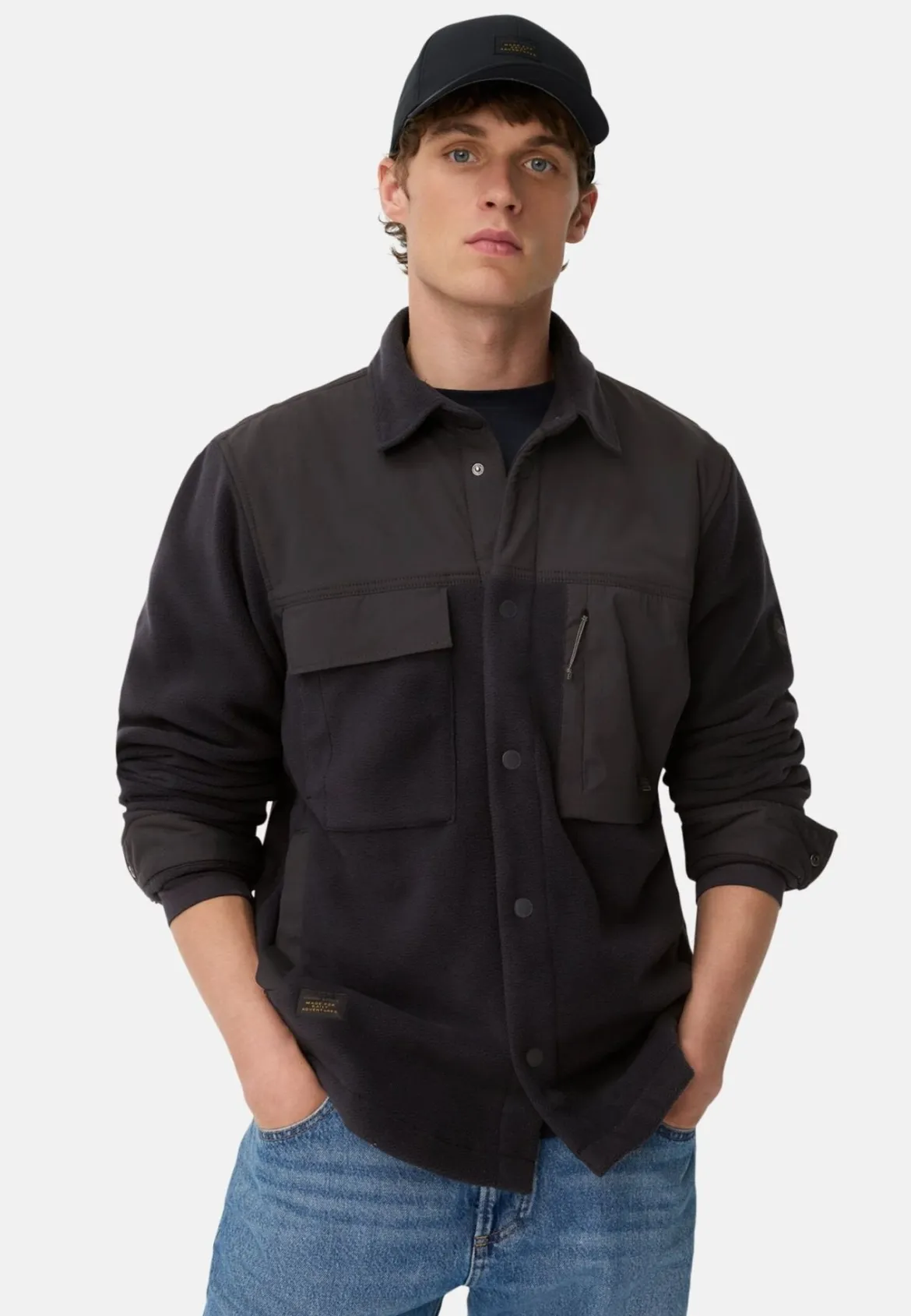 Camel Active miesten paita, CASUAL OVERSHIRT FLEECE Tummansininen