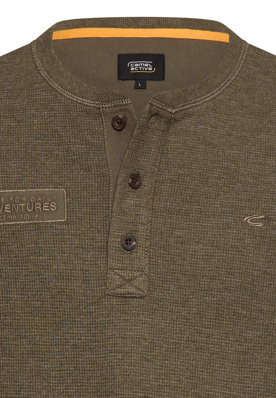 Camel Active miesten pitkähihainen paita Henley, khaki